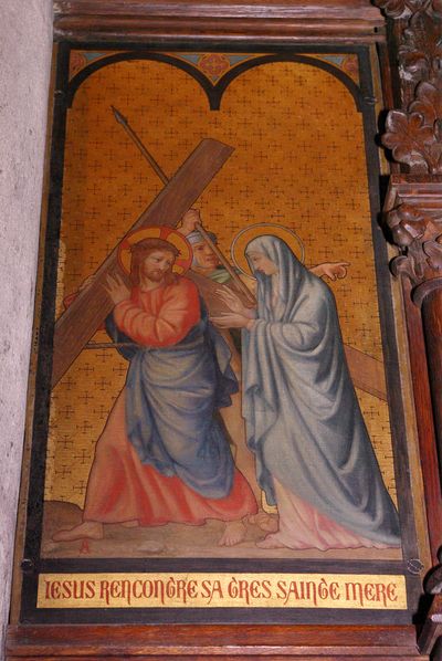 Jésus rencontre sa très sainte mère