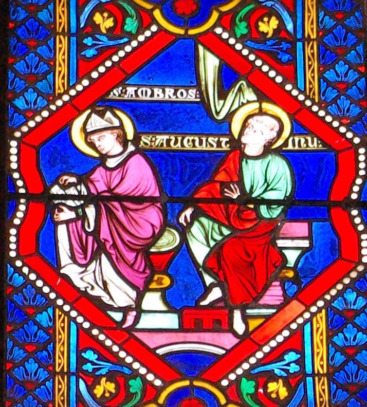 Saint Augustin rencontre Saint Ambroise s'adonnant à la lecture